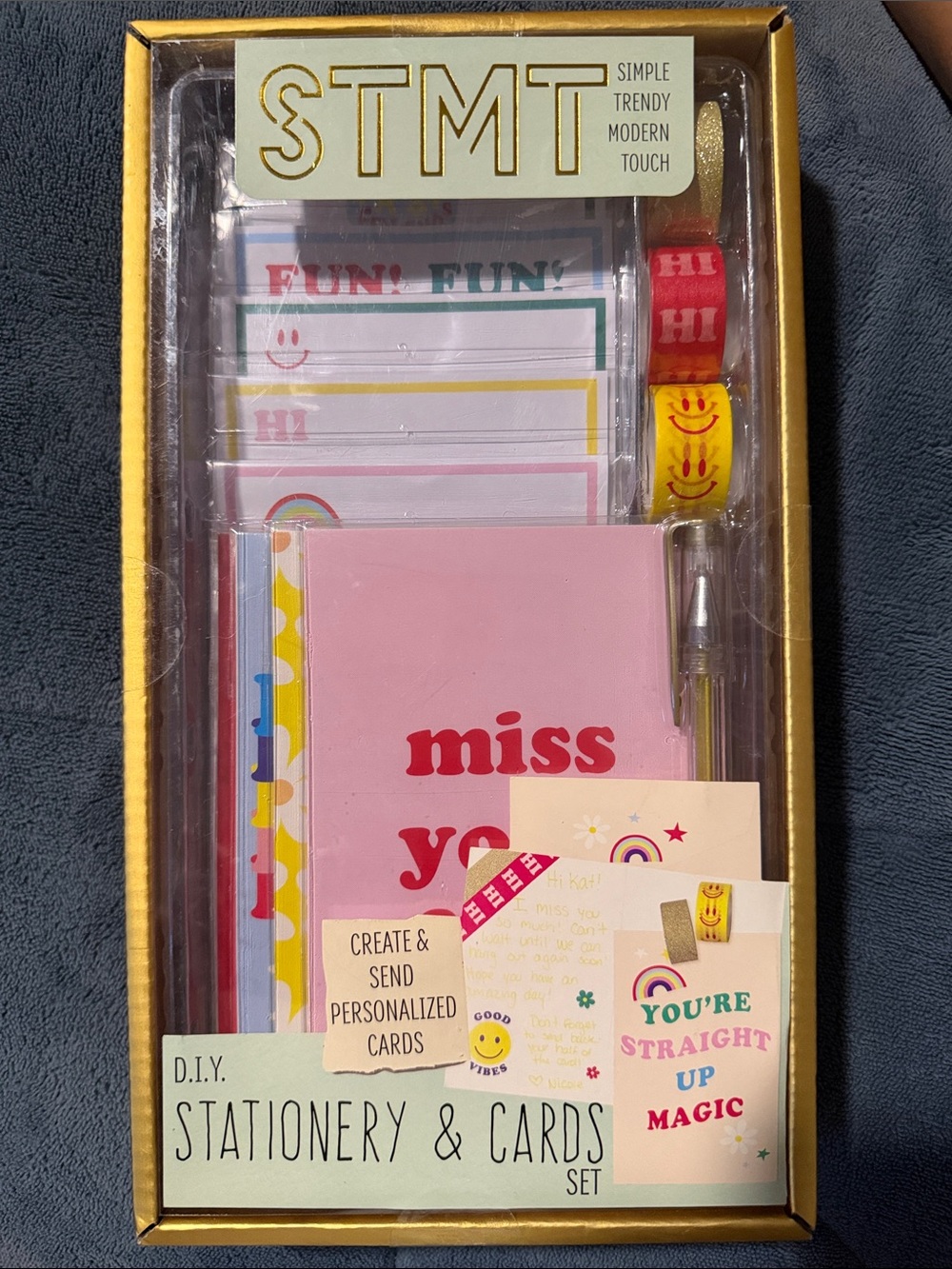 Pink "Miss You" Stationery & Cards Set - DIY Personalized Notes
